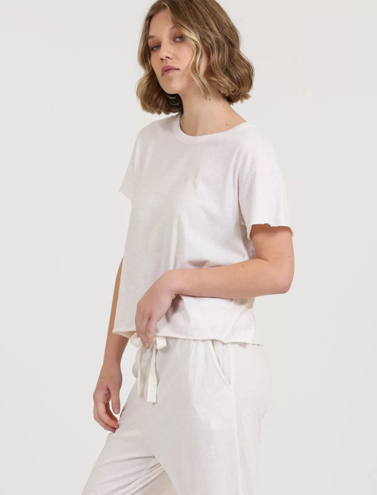 Papinelle Jada Organic Cotton Knit Boxy Tee