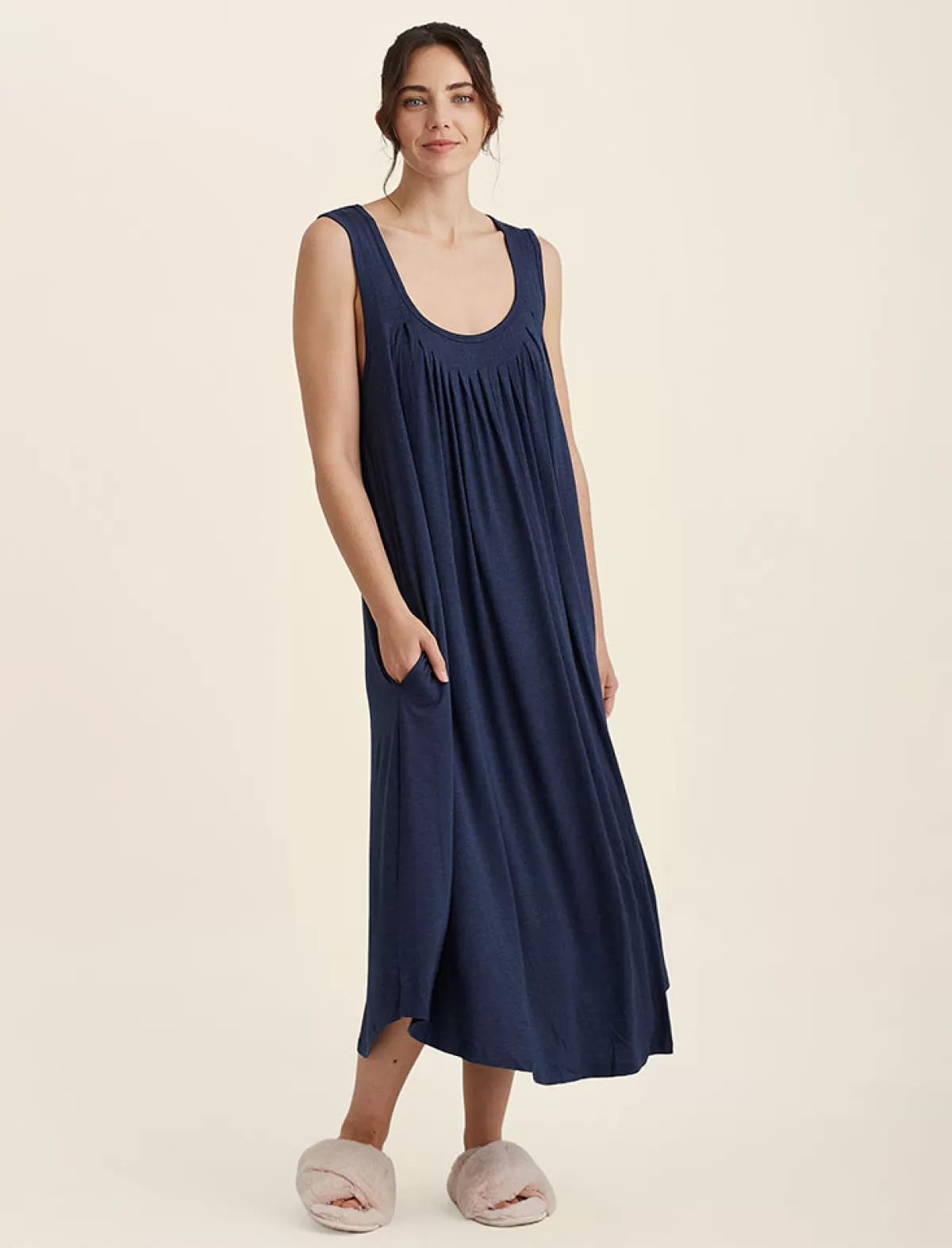 Papinelle Kate Modal Soft Pleat Front Maxi Nightie