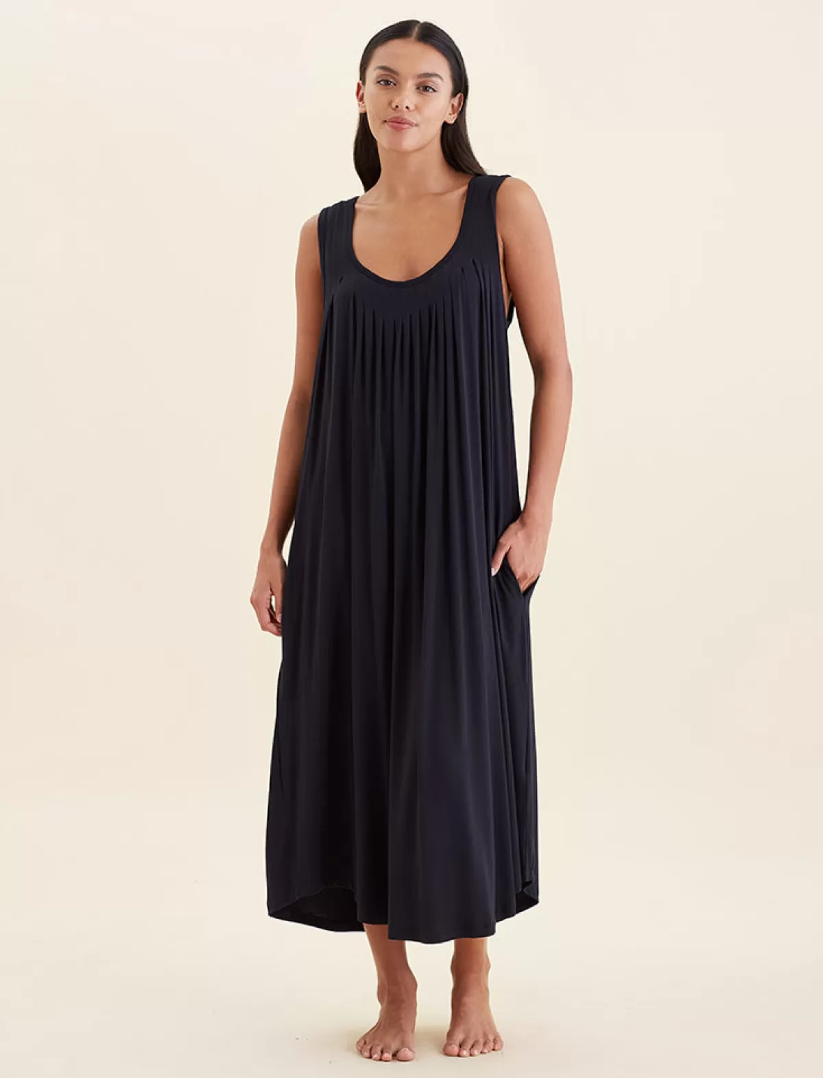 Papinelle Kate Modal Soft Pleat Front Maxi Nightie