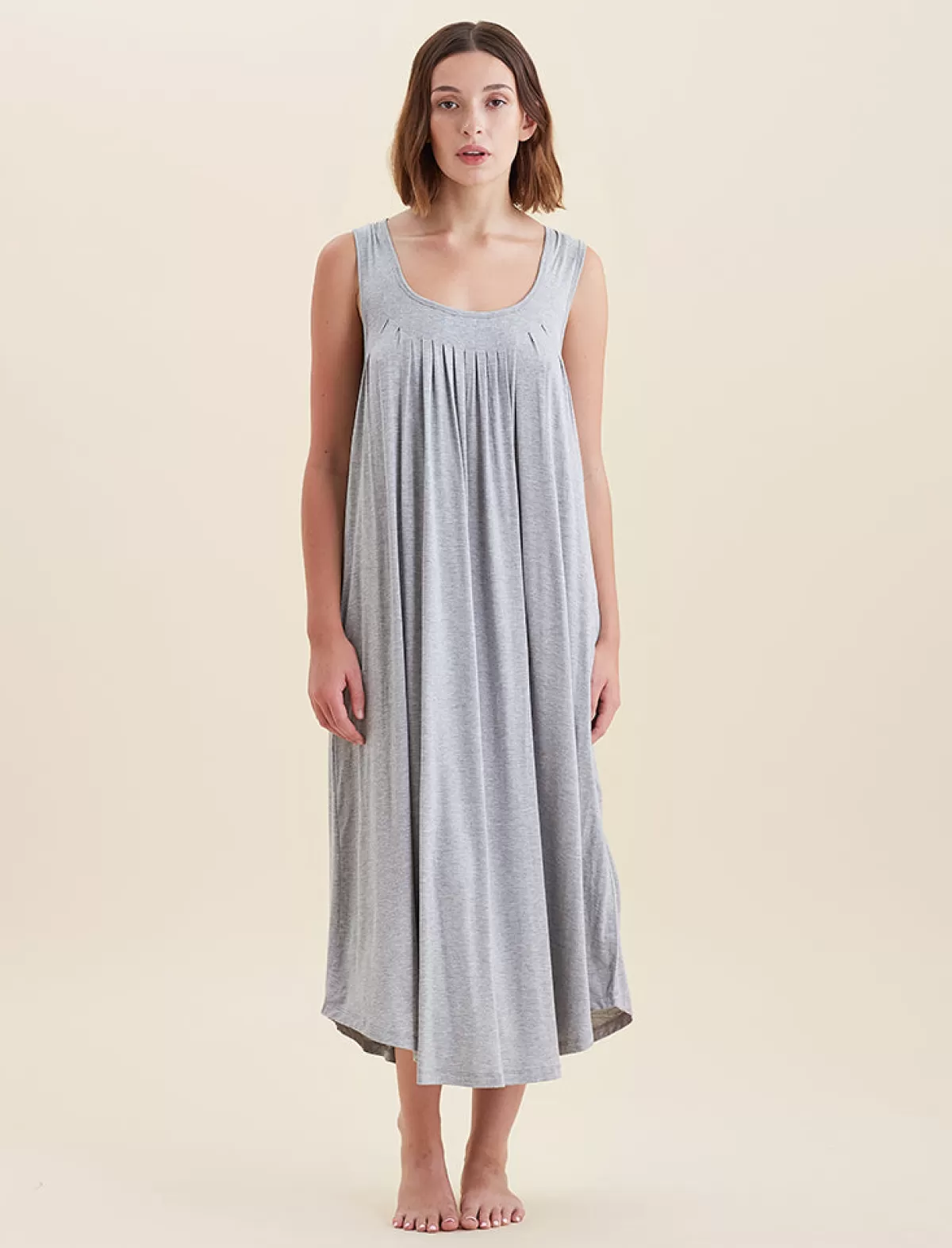 Papinelle Kate Modal Soft Pleat Front Maxi Nightie