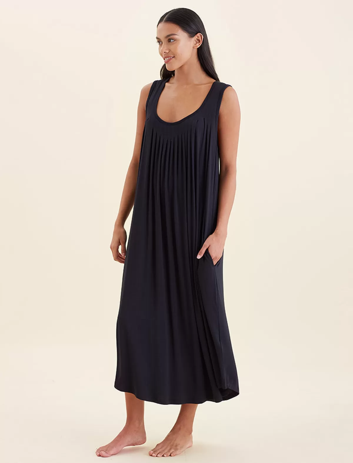 kate_modal_soft_pleat_front_maxi_nightie_2-2.webp Papinelle Kate Modal Soft Pleat Front Maxi Nightie