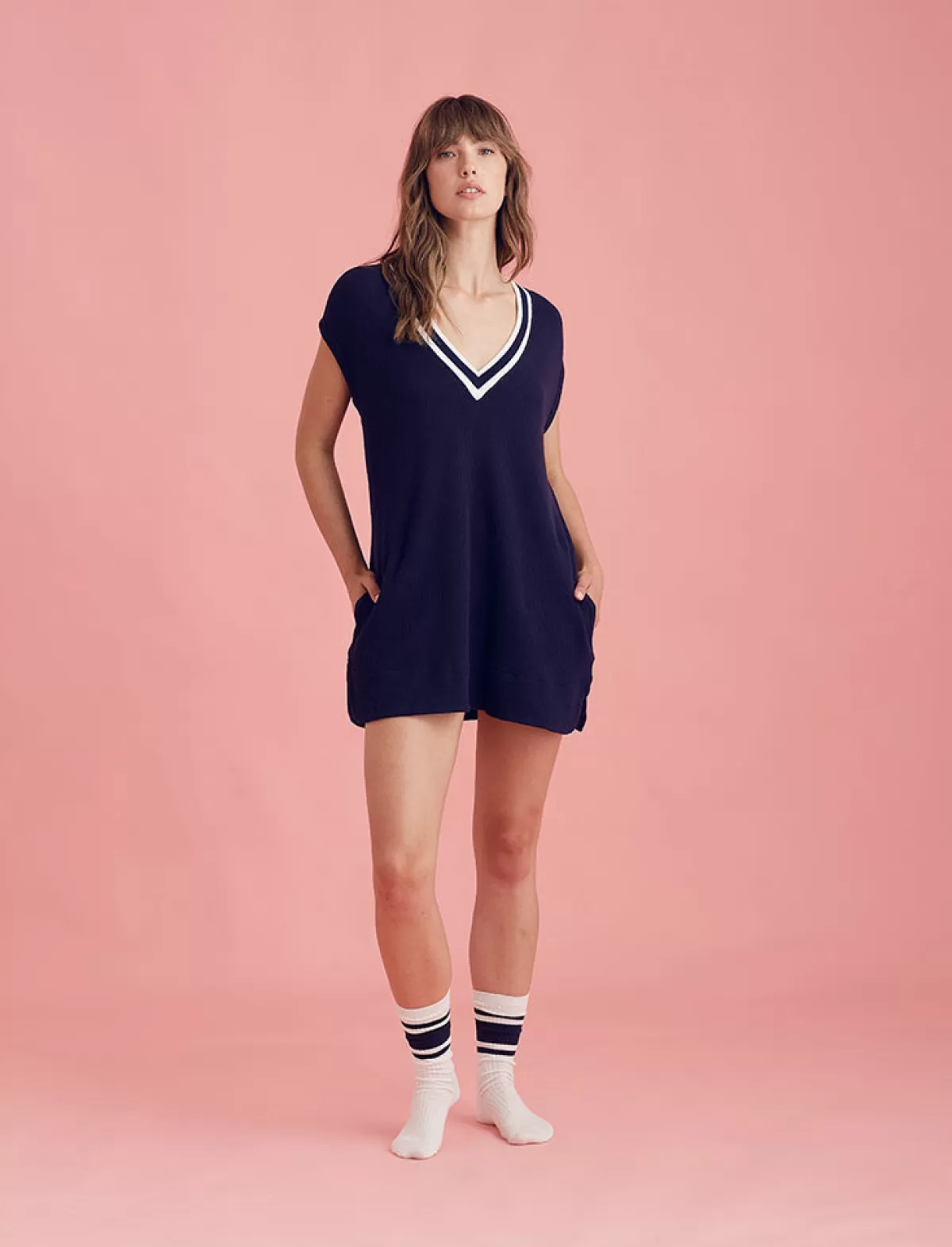 Papinelle Luxe Waffle Tennis Tank Dress