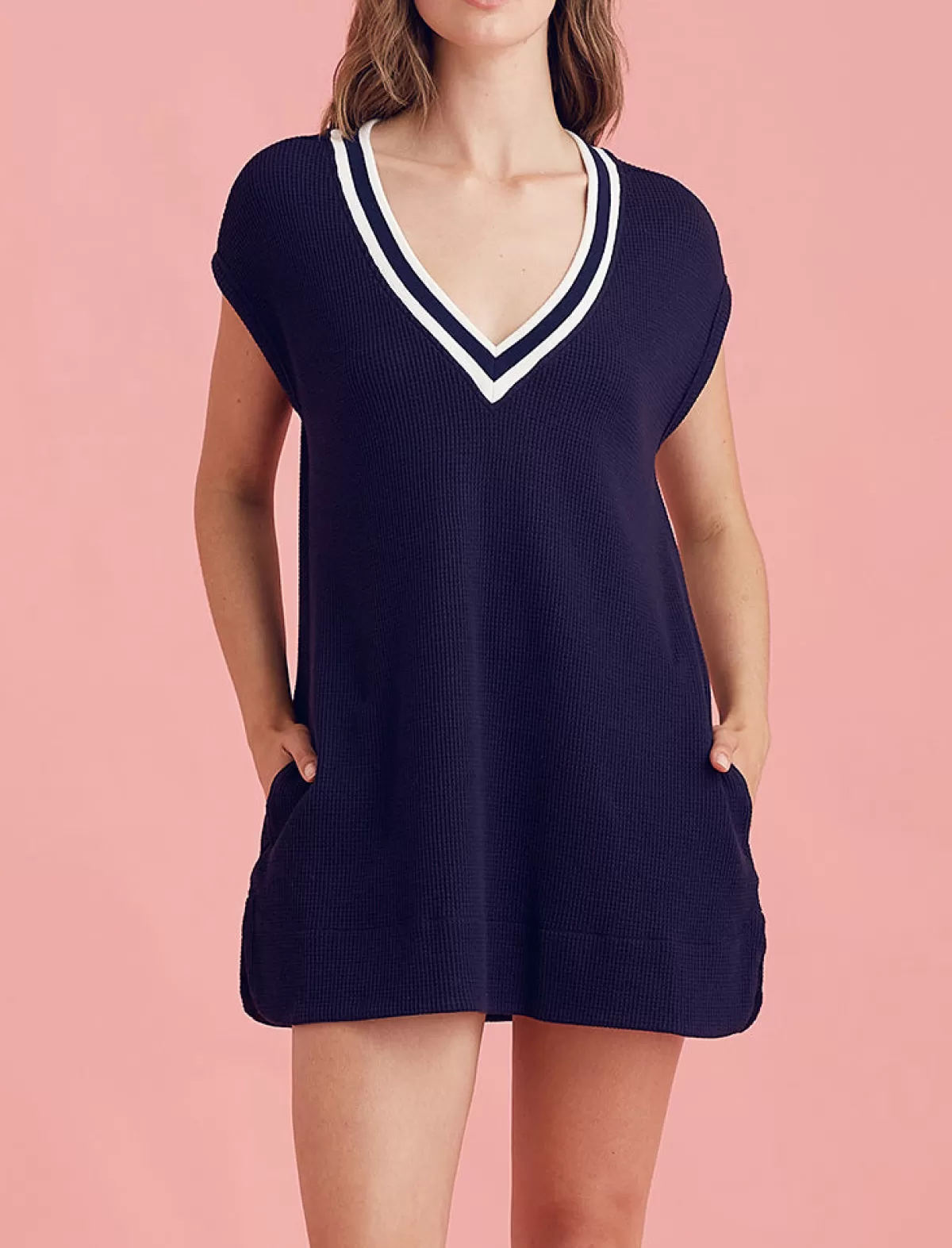 Papinelle Luxe Waffle Tennis Tank Dress