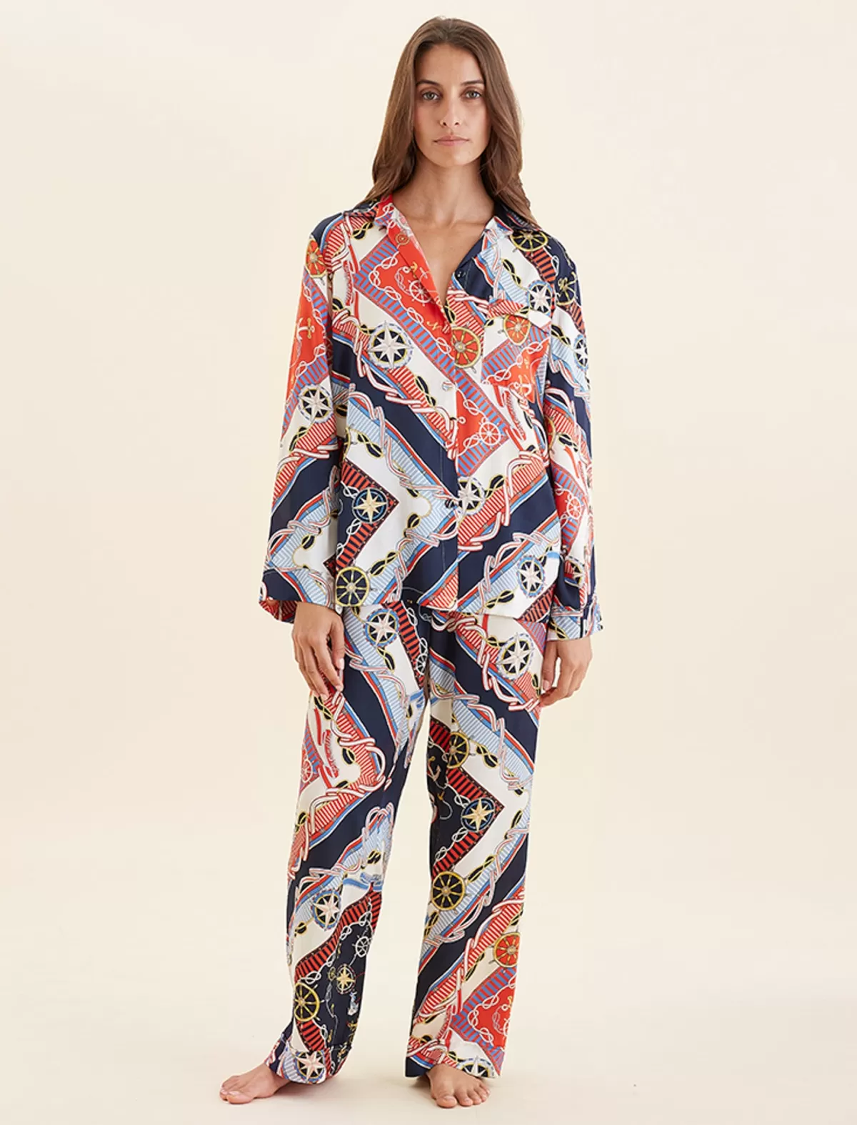 Papinelle Marine Silk Full Length PJ Set
