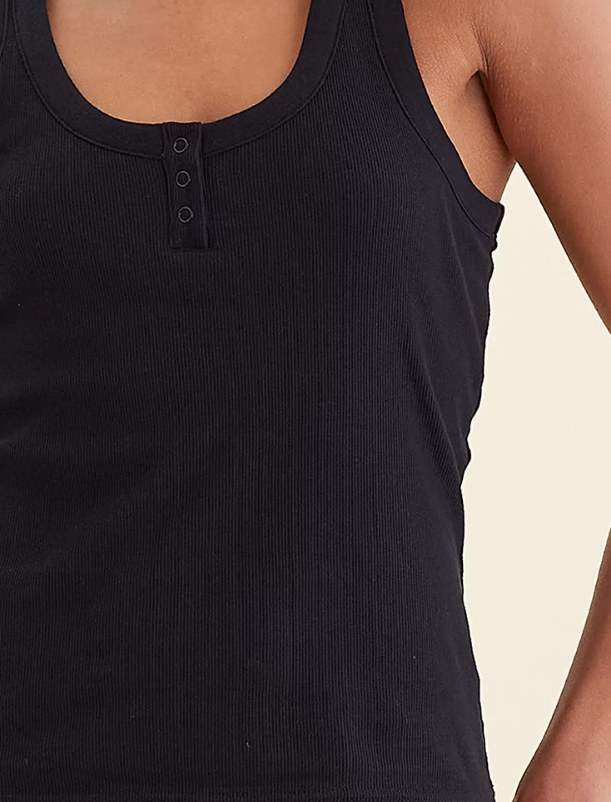 Papinelle Milla Rib Shelf Bra Henley Tank