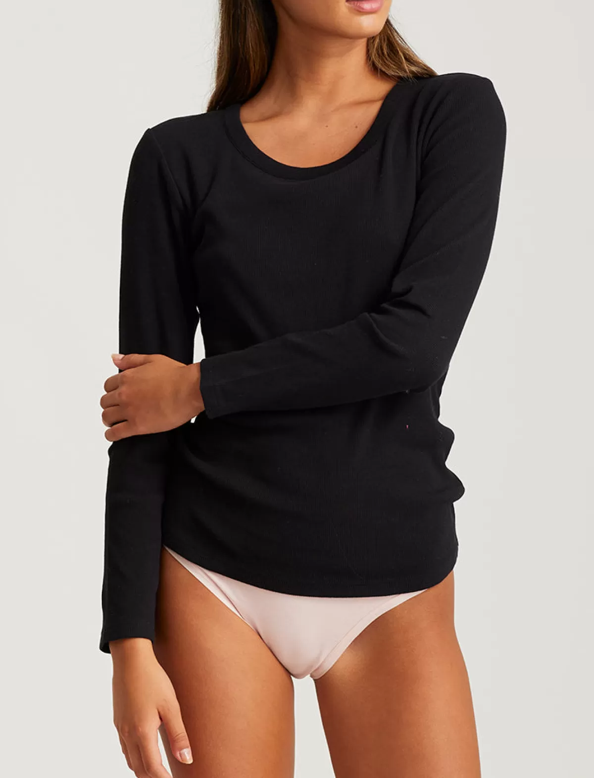 Papinelle Milla Rib Shelf Bra Long Sleeve Tee