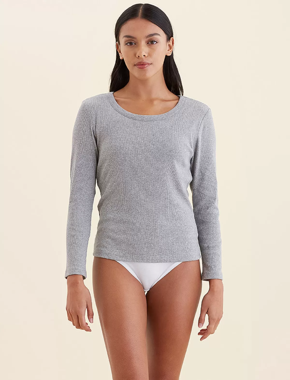 Papinelle Milla Rib Shelf Bra Long Sleeve Tee