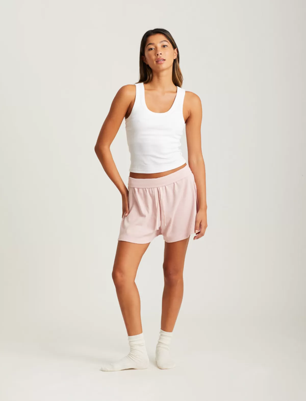 Papinelle Milla Rib Shelf Bra Semi Crop Tank