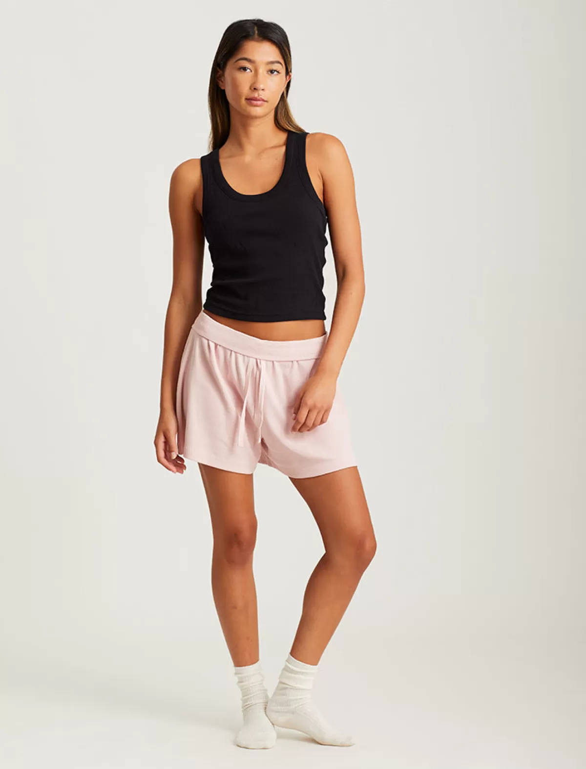 Papinelle Milla Rib Shelf Bra Semi Crop Tank