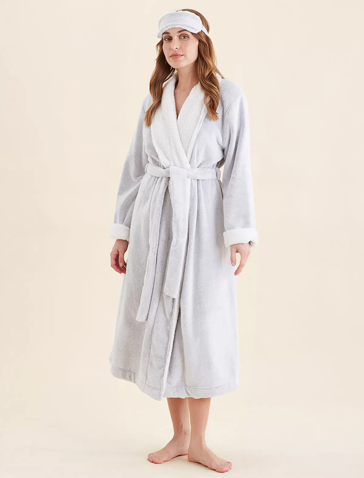 Papinelle Plush Sherpa Robe & Sleep Mask