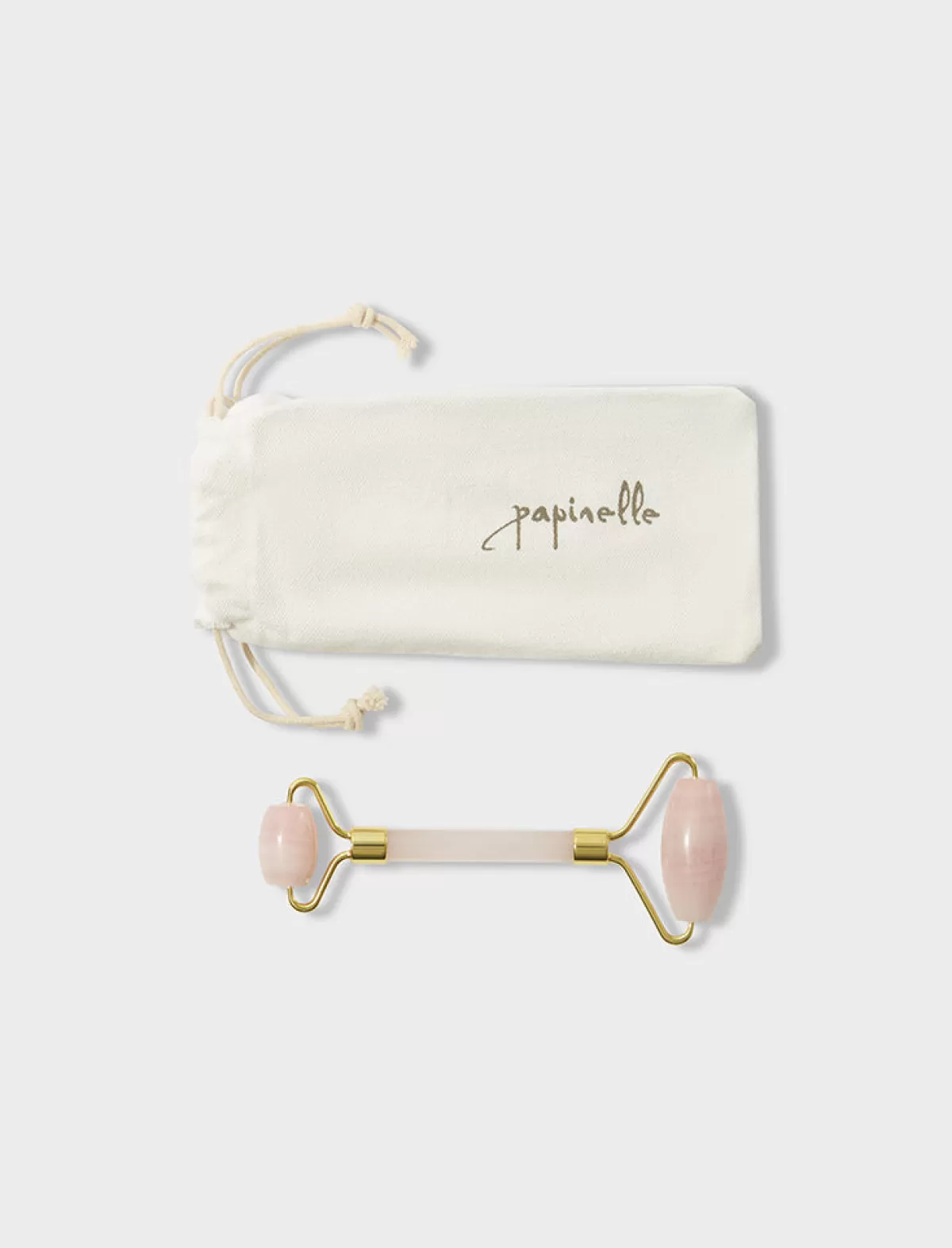 Papinelle Rose Face Roller in Drawstring Bag