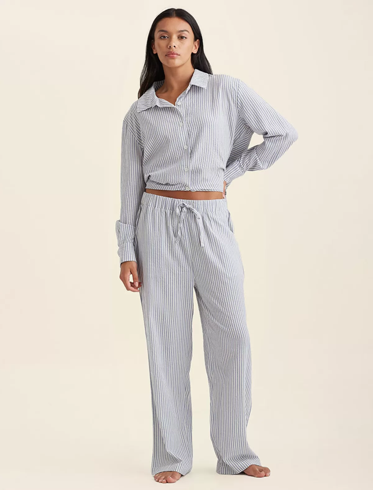 Papinelle Sabine Seersucker Stripe Full Length Pant