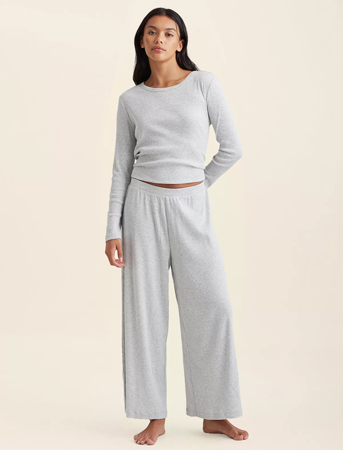 Papinelle Soft Baby Rib Full Length Wide Leg Pant