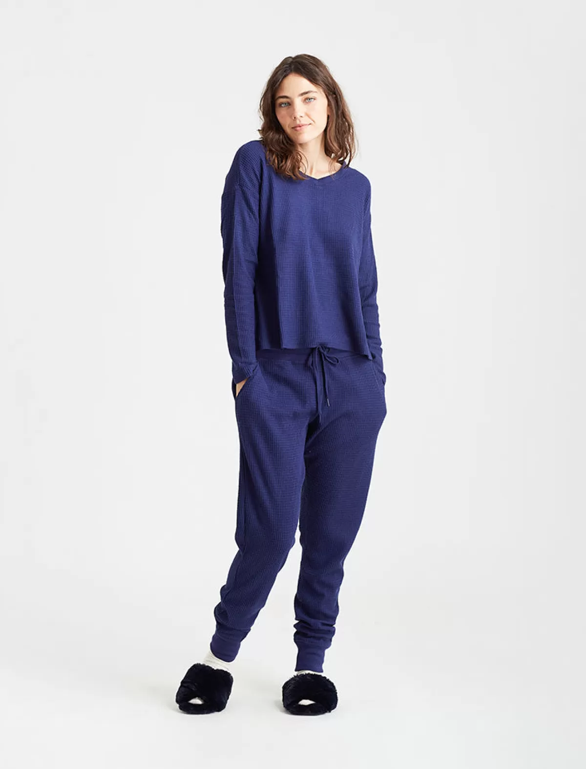 Papinelle Super Soft Waffle V-Neck Top