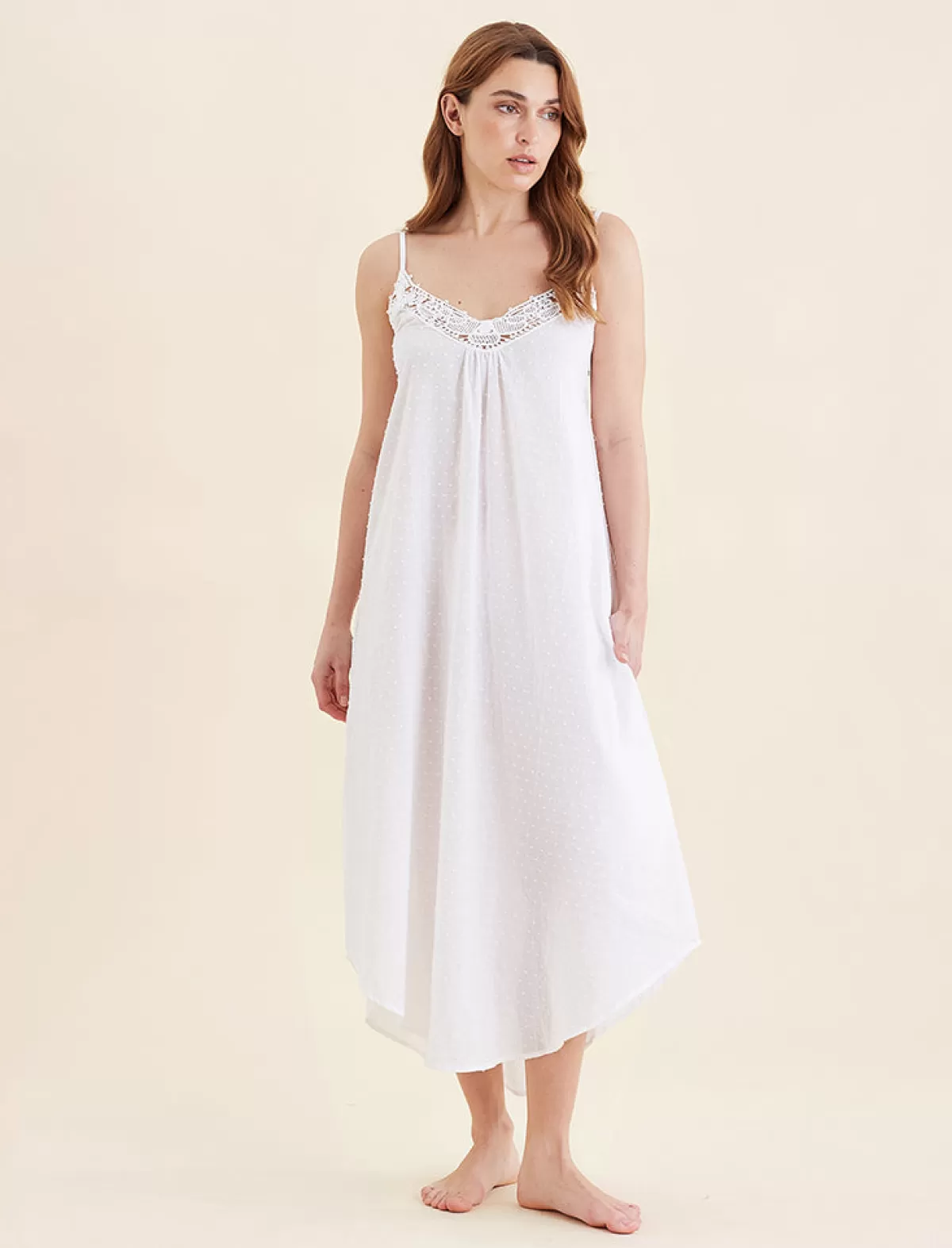 Papinelle Swiss Dot Lace Front Maxi Nightie