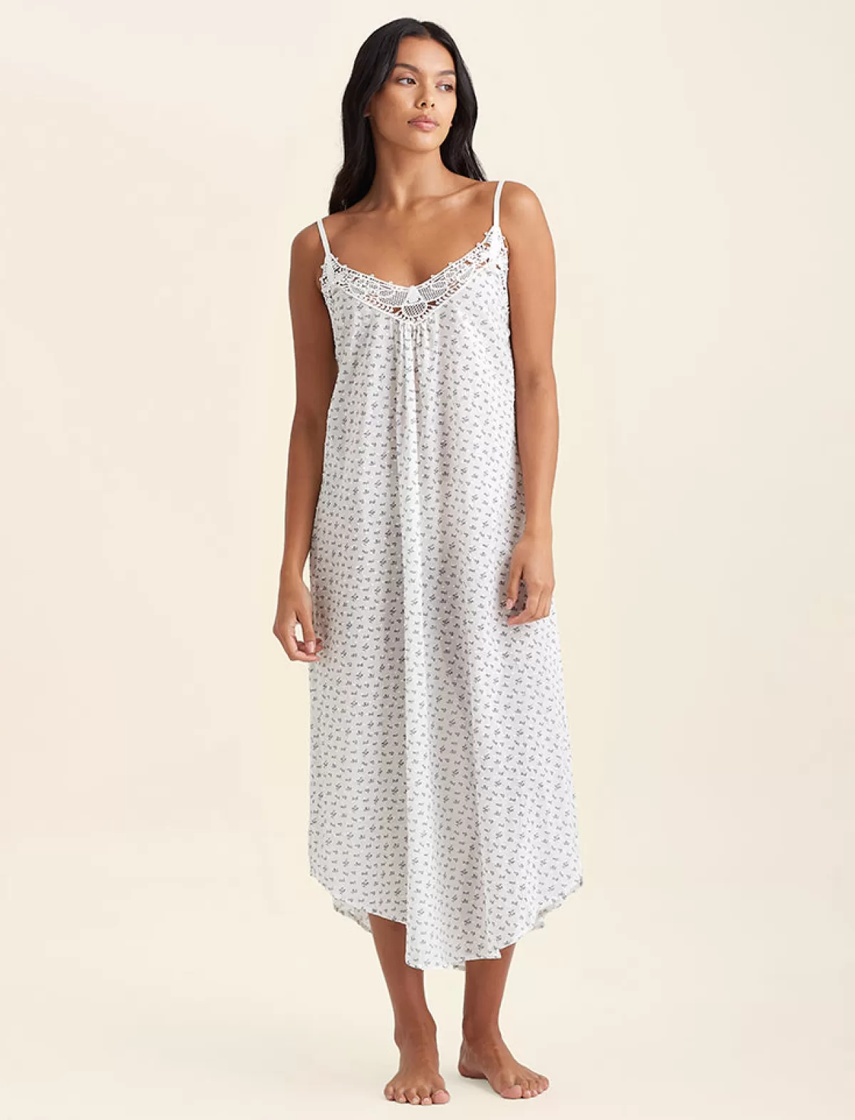 Papinelle Swiss Dot Lace Front Maxi Nightie