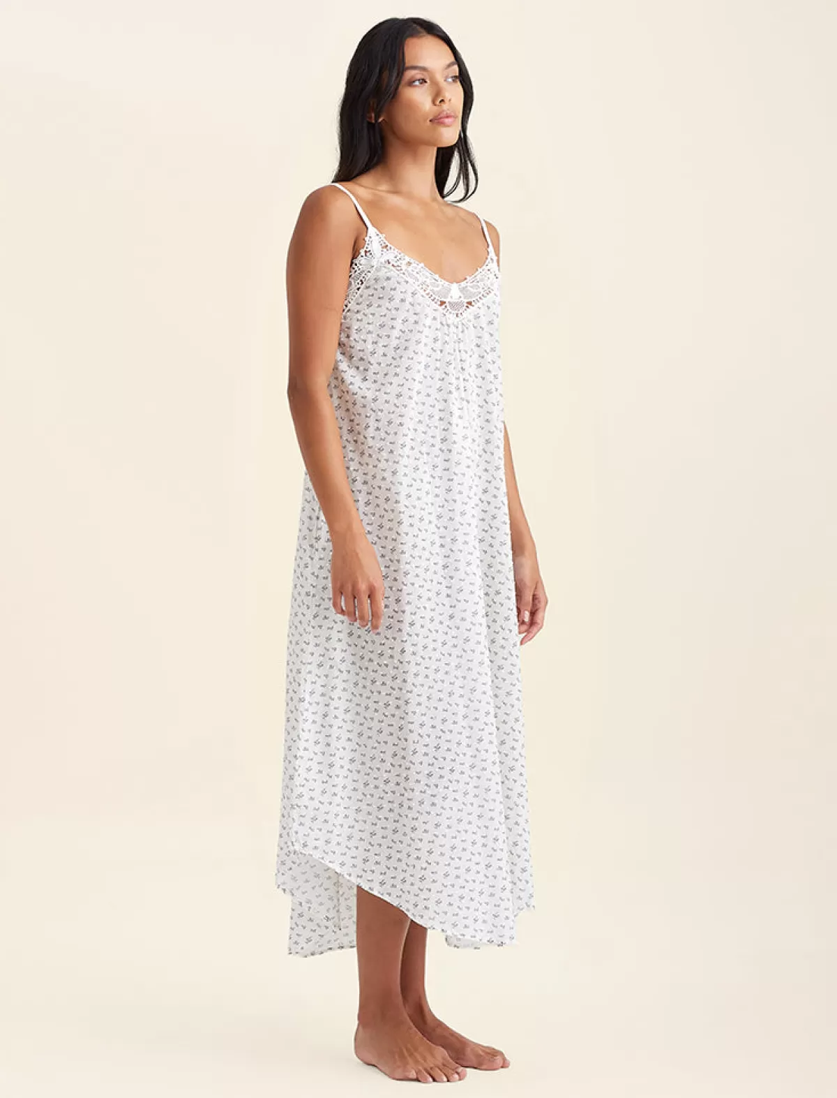 Papinelle Swiss Dot Lace Front Maxi Nightie