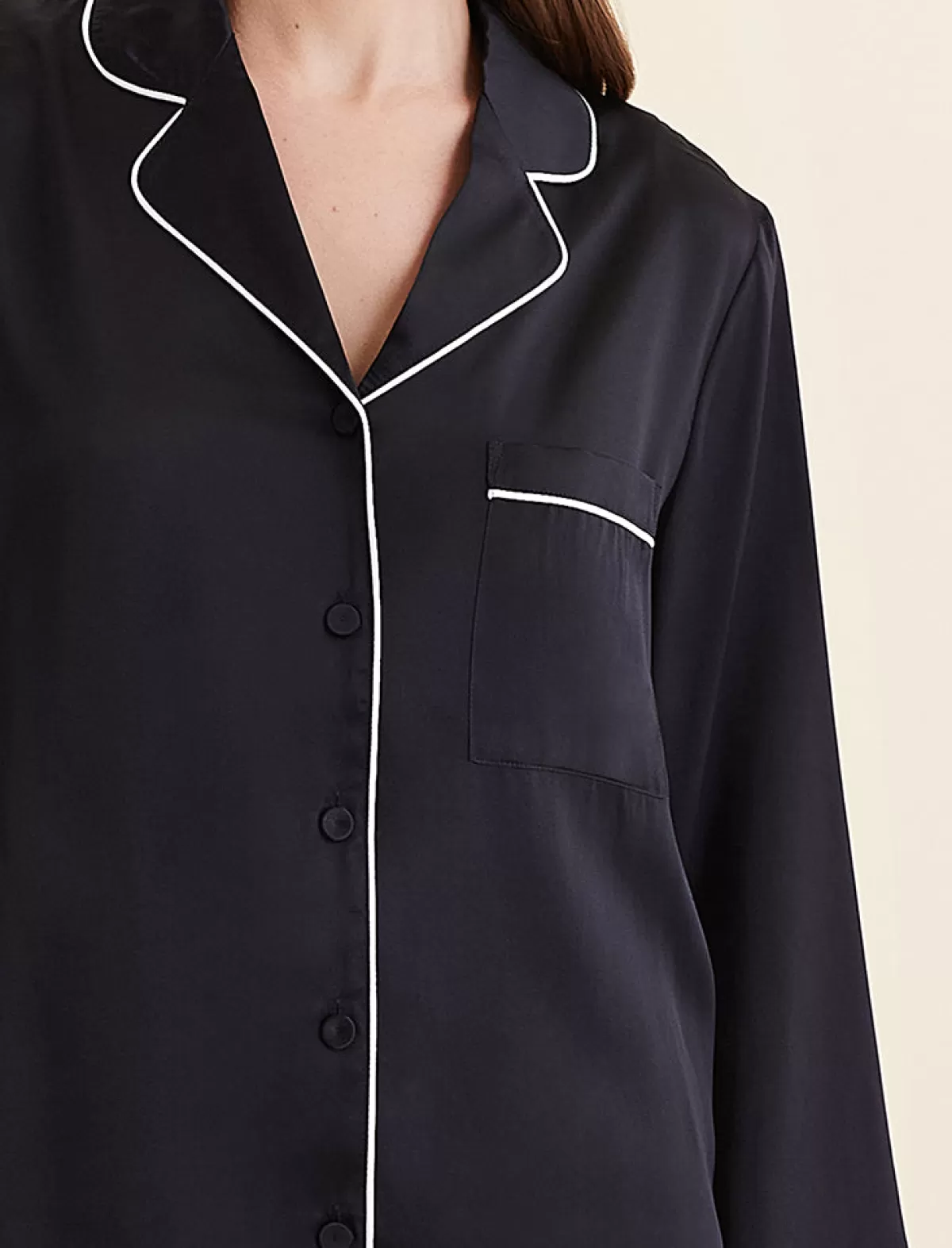 Papinelle Sylvie Silk Piped Full Length PJ