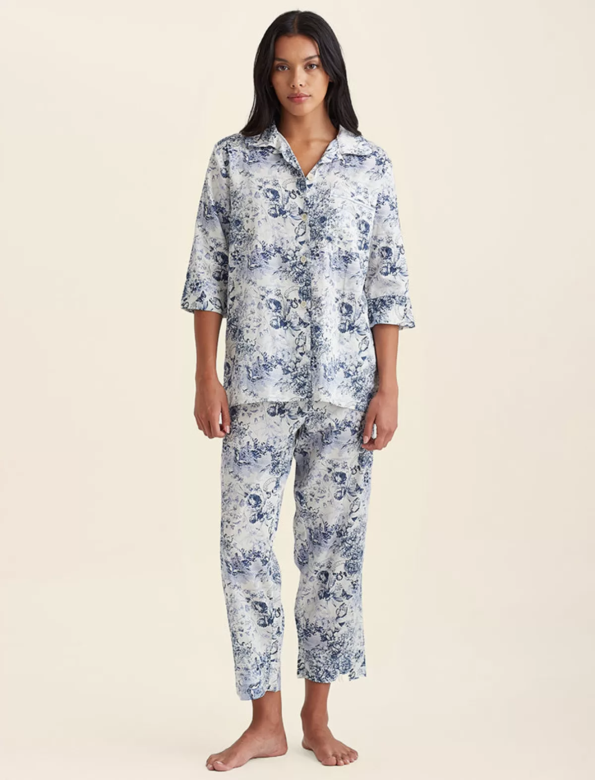 Papinelle Toile De Jouy Crop PJ Set