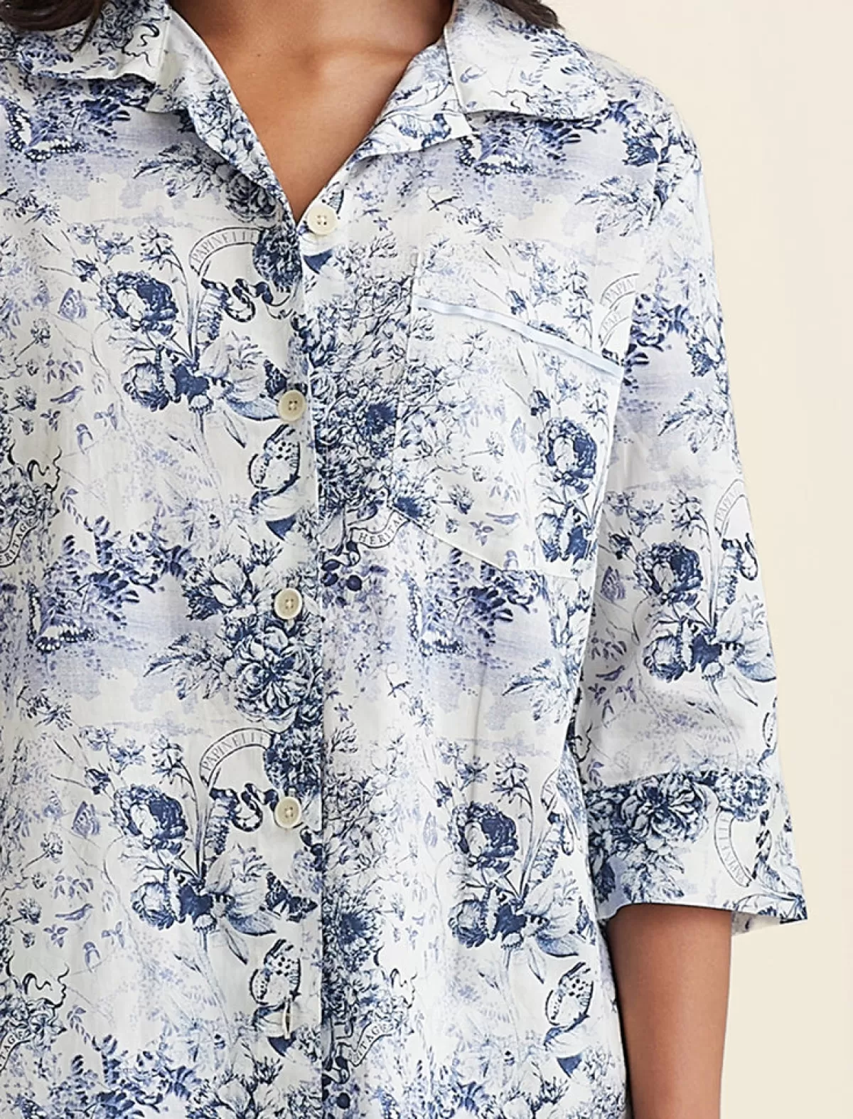 Papinelle Toile De Jouy Crop PJ Set