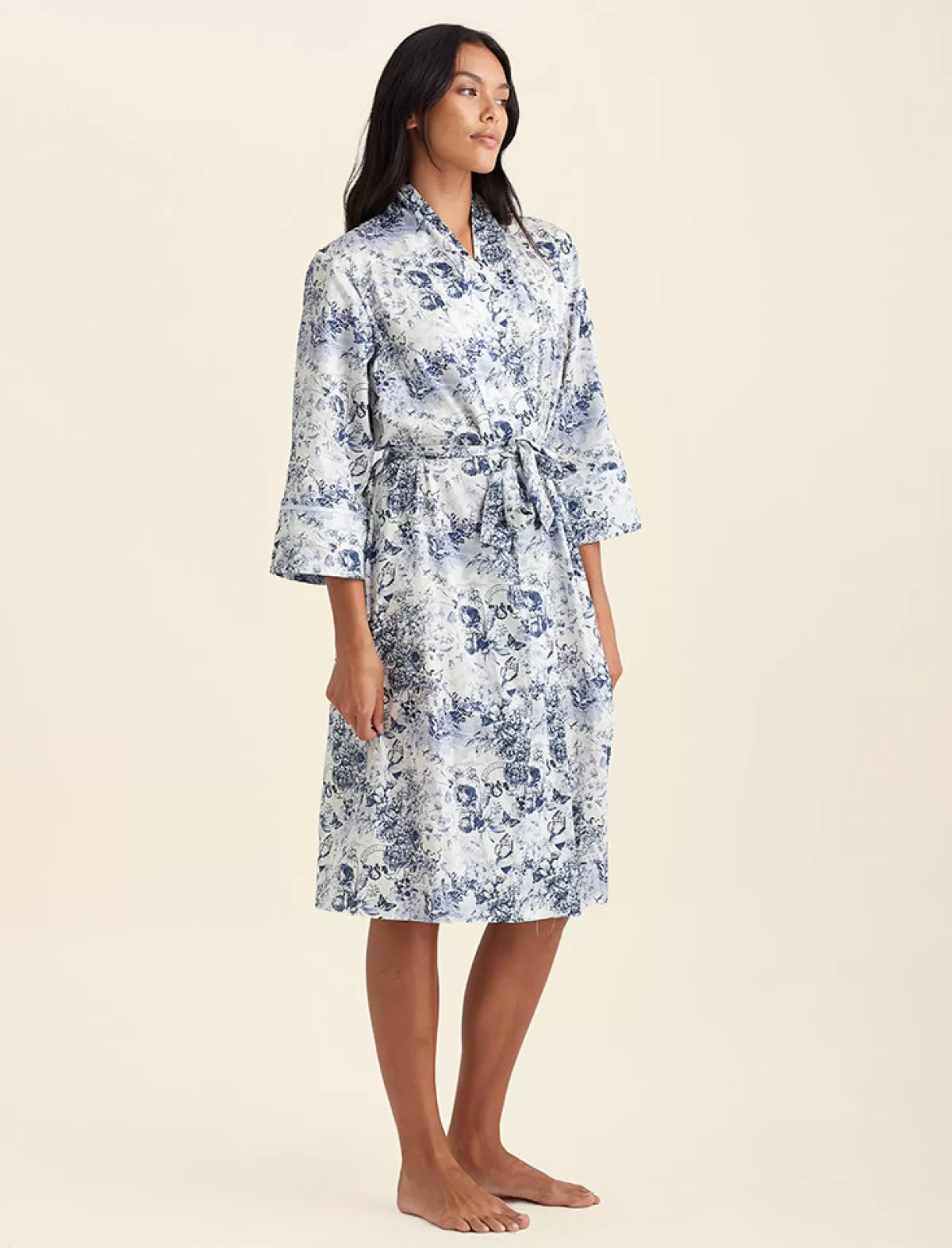 toile_de_jouy_midi_robe_2.webp Papinelle Toile De Jouy Midi Robe