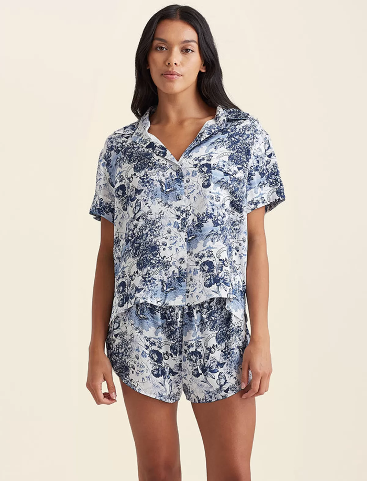 Papinelle Toile De Jouy Pure Silk Boxer PJ Set