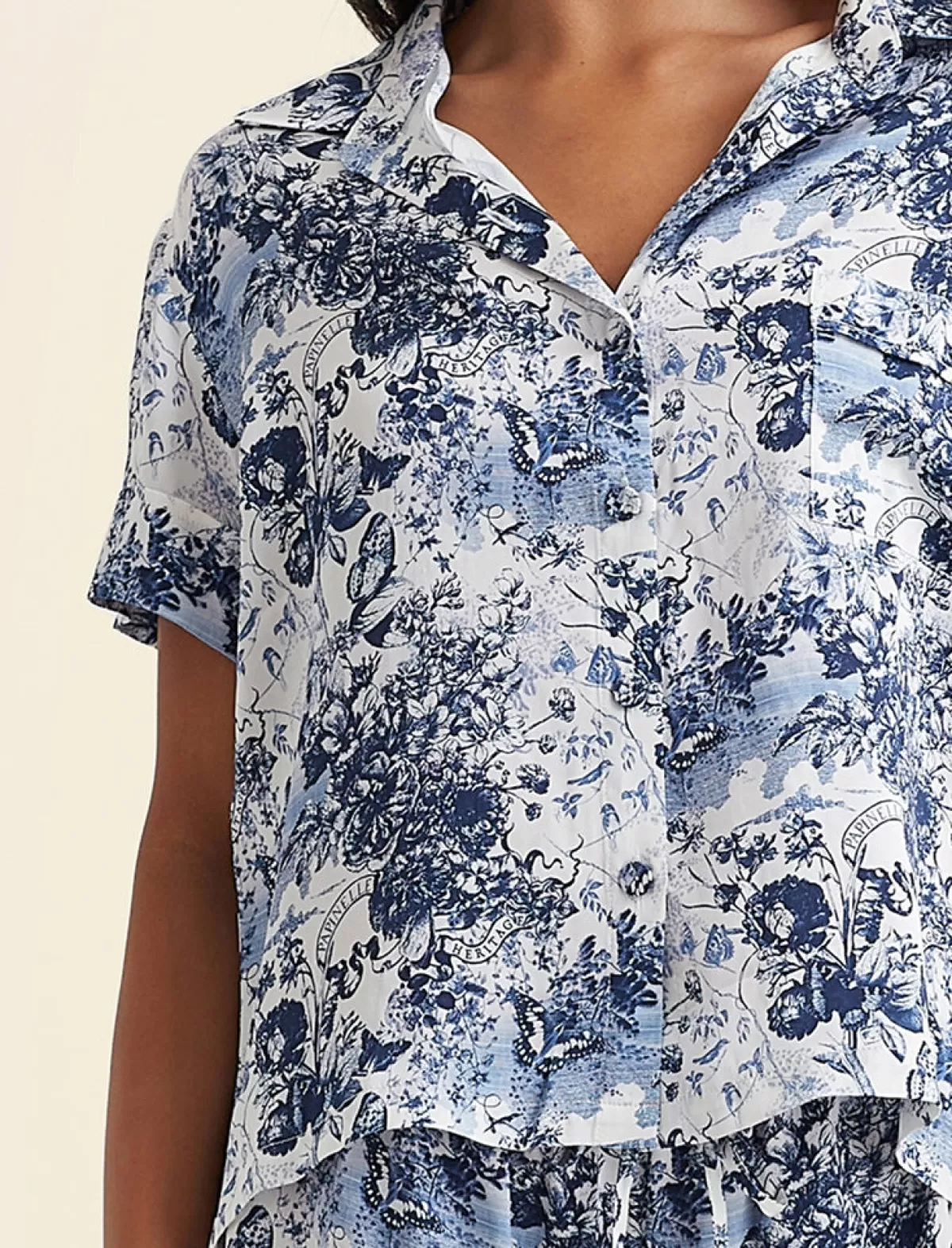 Papinelle Toile De Jouy Pure Silk Boxer PJ Set