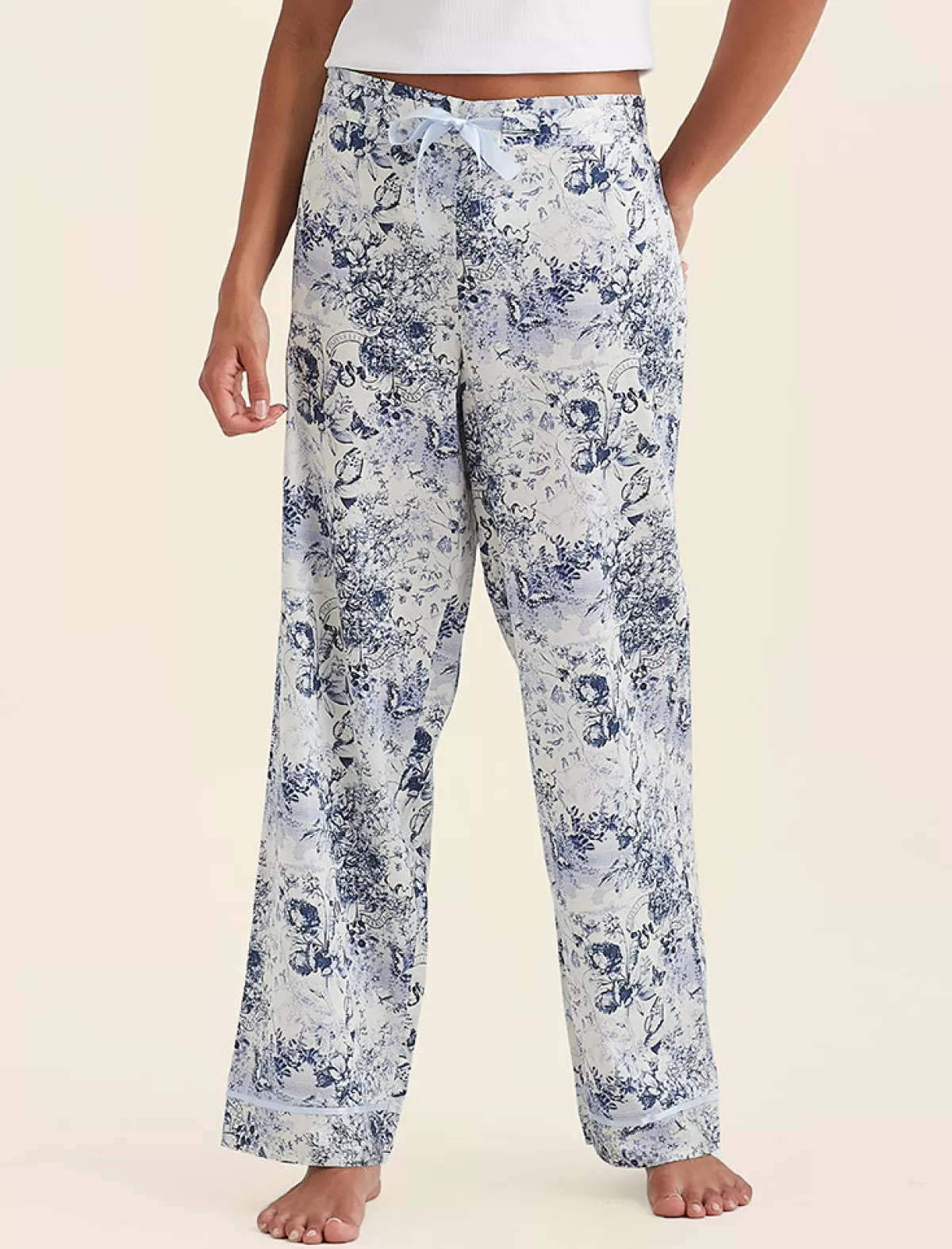Papinelle Toile De Jouy Straight Leg Full Length Pant