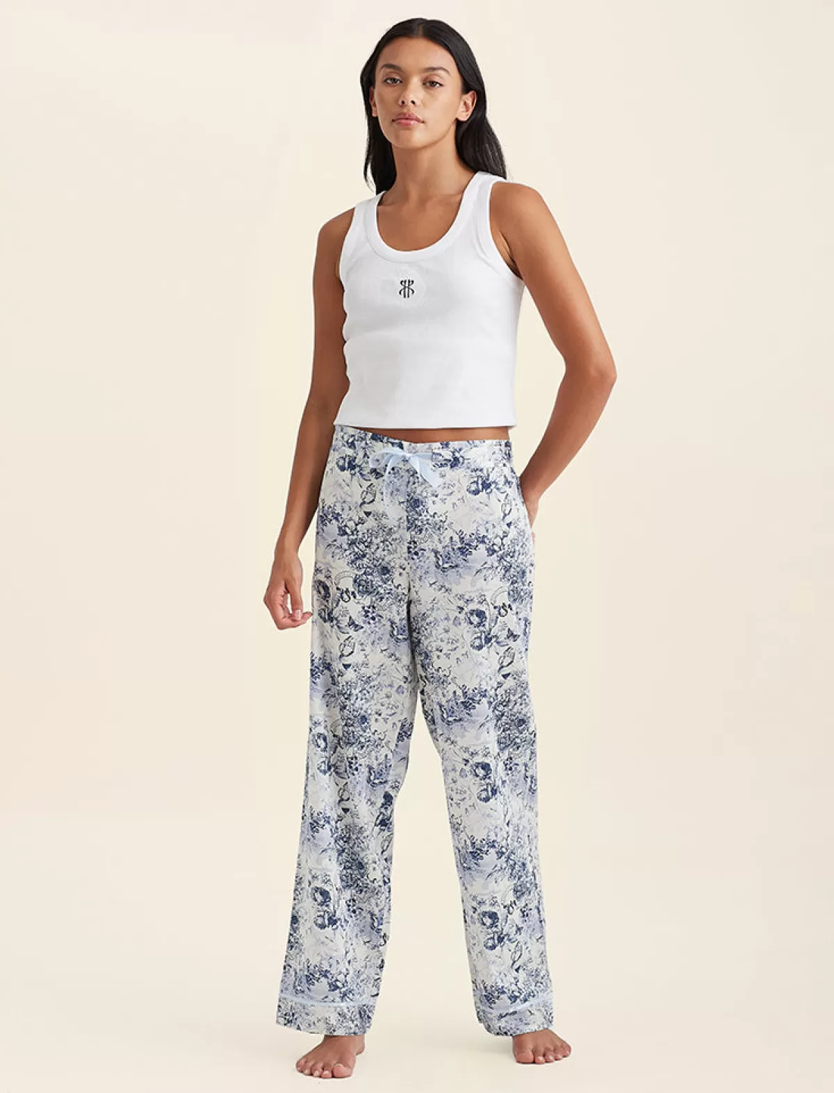 Papinelle Toile De Jouy Straight Leg Full Length Pant